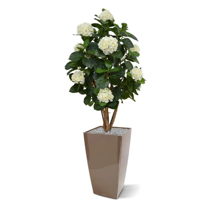 Vibrant 3 Ft faux Hydrangea tree with lifelike floral arrangement
