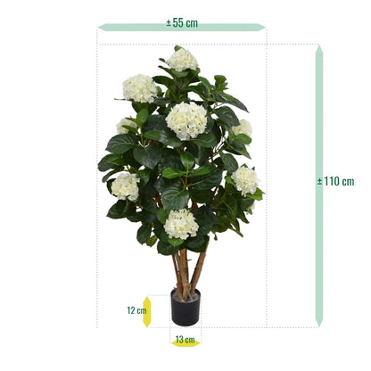 Premium 3 Ft artificial Hydrangea tree with a vibrant flowering display
