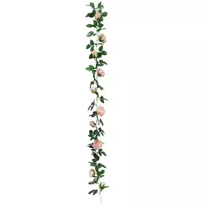 6 Ft. Blush Pink Artificial Rose Garland – Hanging Faux Flower Vine for Wedding, Home &amp; Event