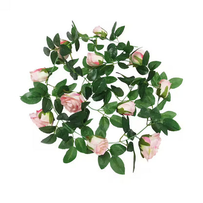 6 Ft. Blush Pink Artificial Rose Garland – Hanging Faux Flower Vine for Wedding, Home &amp; Event