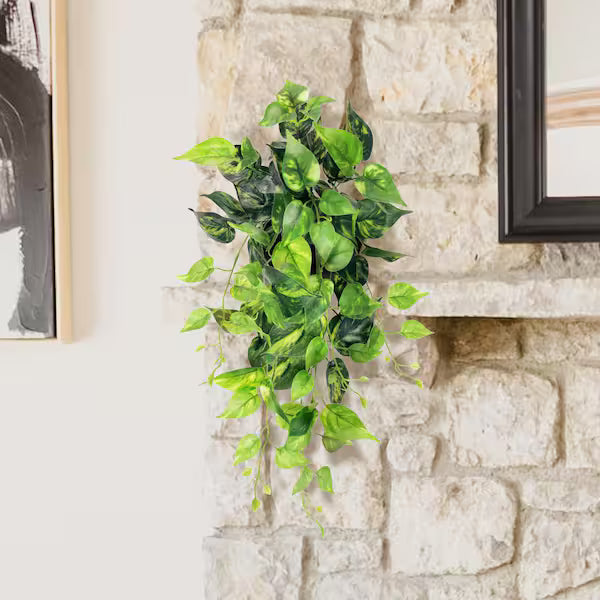 2 Ft Artificial Pothos Ivy Leaf Hanging Plant – Faux Greenery Foliage Vine for Home, Office &amp; Shelf