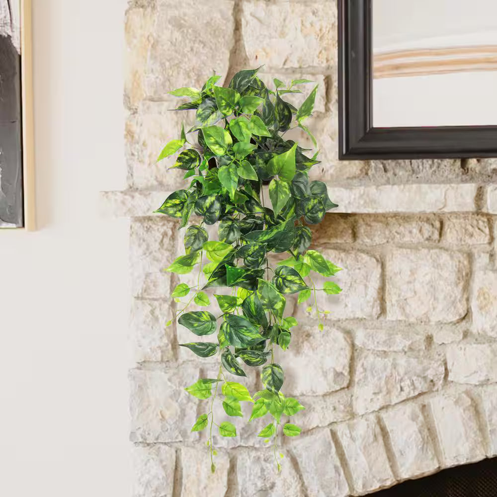 2.5 Ft Faux Pothos Ivy Vine – Artificial Hanging Greenery Foliage for Indoor Wall, Shelf &amp; Event