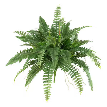 Large Artificial Boston Fern in Hanging Basket – Lush Faux Greenery for Indoor &amp; Outdoor
