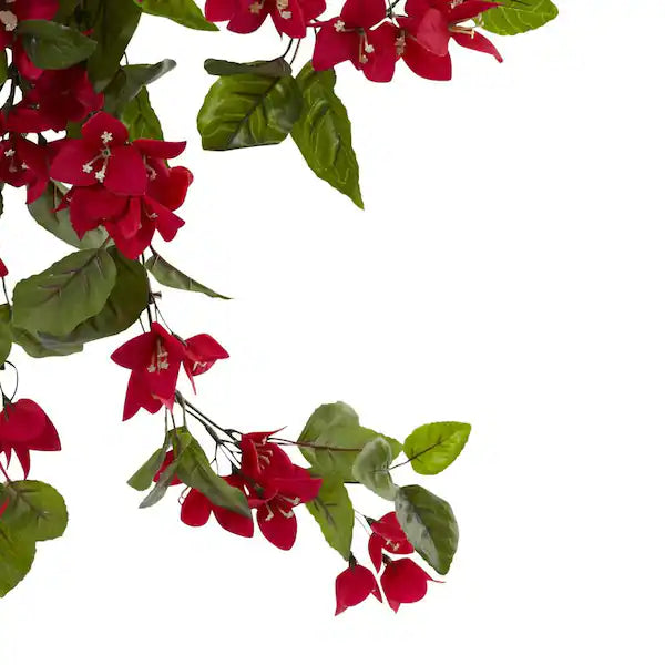 2 Ft UV Resistant Artificial Bougainvillea Hanging Bush – Indoor/Outdoor Faux Flowering Plant (Set of 1)
