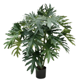 Lifelike 3 Ft artificial Philodendron Selloum with broad, tropical leaves
