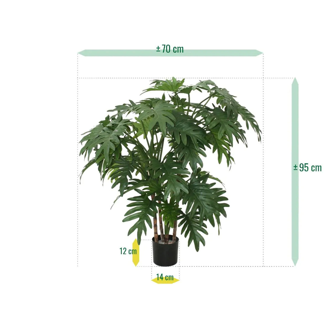 Lush 3 Ft faux Xanadu plant for modern interior and patio decor
