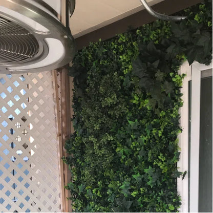 Artificial Boston Fern &amp; Yucca Grass Greenery Wall Panel – Hedge Mat Backdrop &amp; Privacy Screen for Indoor/Outdoor Decor