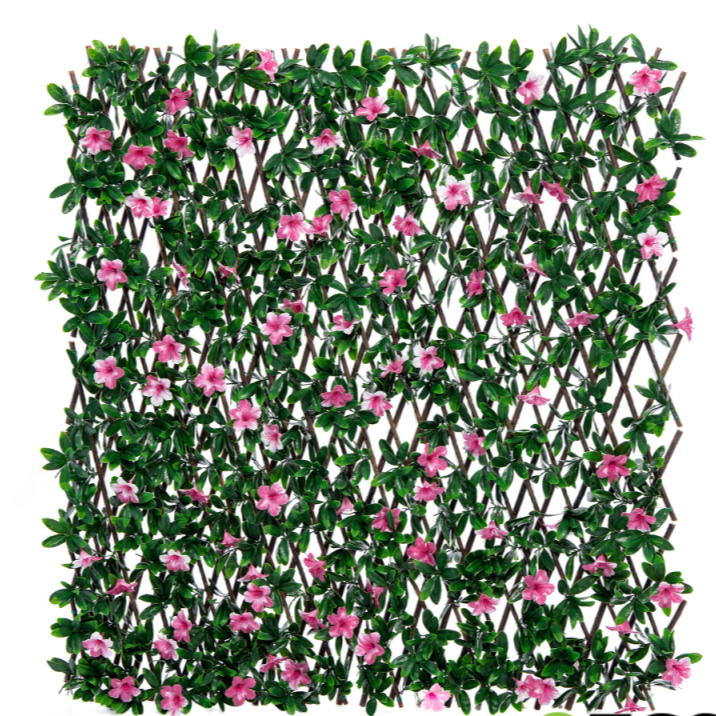 Artificial Azalea Trellis – 1x2 Meter Expandable Greenery Screen with Vibrant Flowers for Indoor &amp; Outdoor Wall Décor