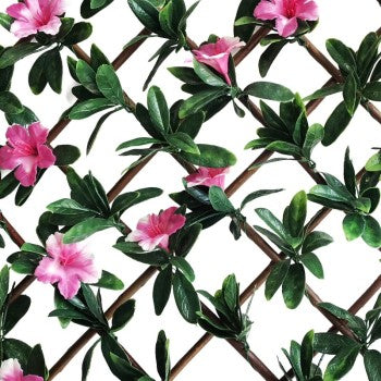 Artificial Azalea Trellis – 1x2 Meter Expandable Greenery Screen with Vibrant Flowers for Indoor &amp; Outdoor Wall Décor