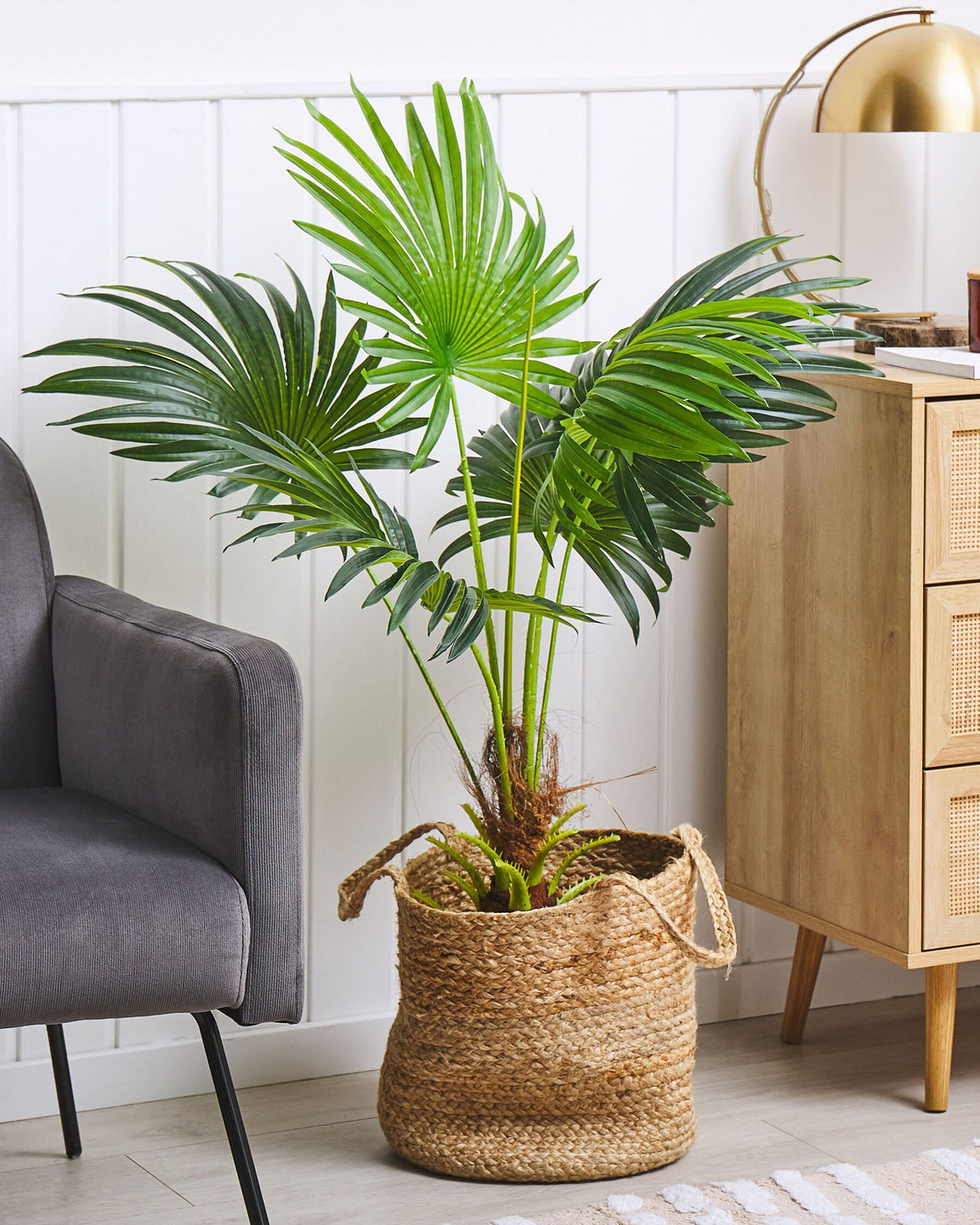 3 Ft Artificial Fan Palm (Without Pot) – styled for modern home interiors
